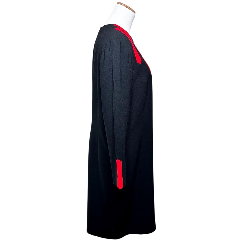 Carolina Herrera Studio Vintage 80s Dress SZ 16 Black Red - Picture 7 of 16